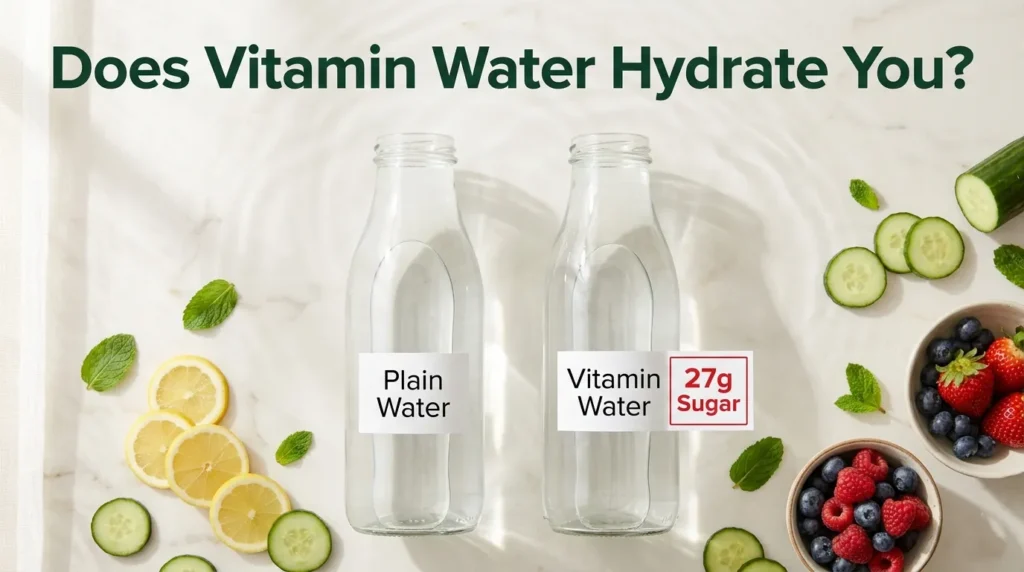 Does vitamin water hydrate you comparison with plain water and natural fruit infused options