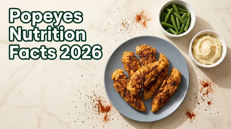 Popeyes nutrition facts for blackened chicken tenders with green beans and mashed potatoes