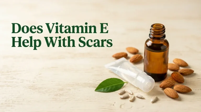Vitamin E oil and silicone gel with almonds and seeds asking does vitamin E help with scars