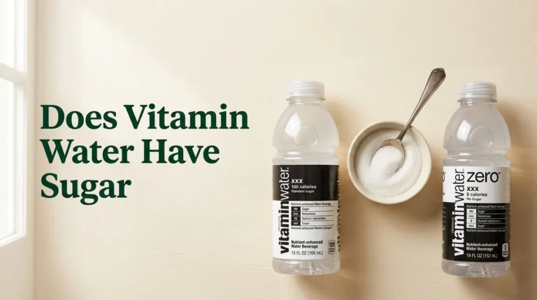 Vitamin water sugar content comparison showing regular and zero sugar bottles