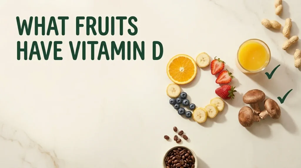 What fruits have vitamin D infographic showing fruits contain zero vitamin D
