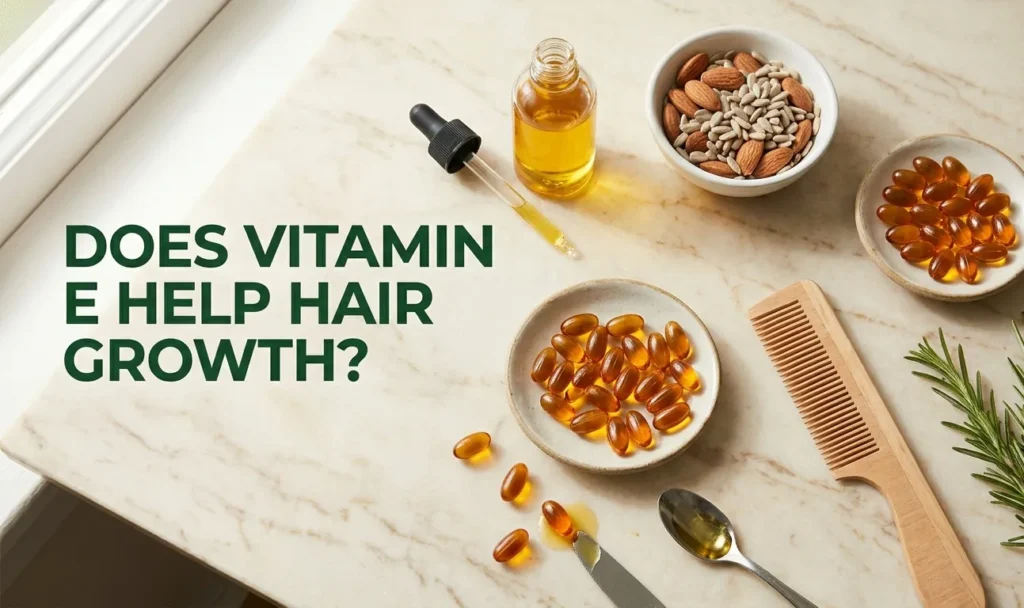Vitamin E oil and foods for hair growth benefits