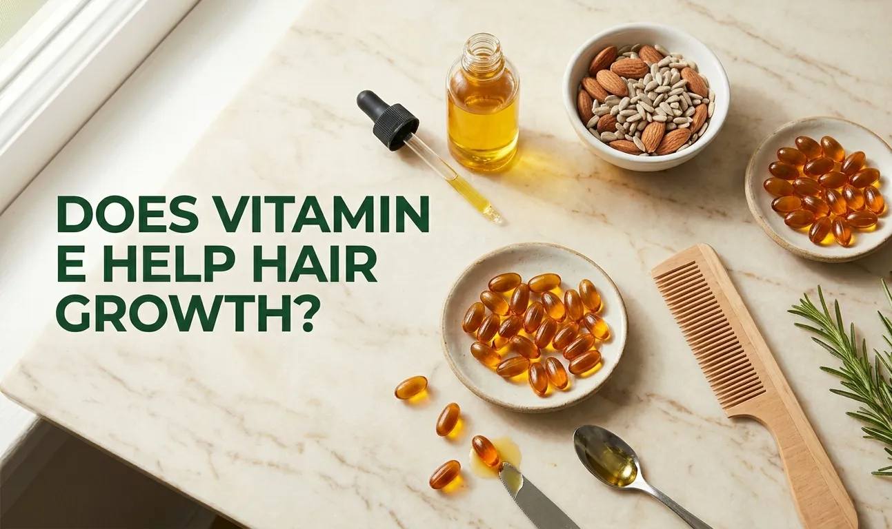 Vitamin E oil and foods for hair growth benefits